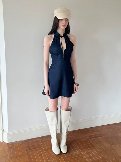 Sleeveless Halter Dress