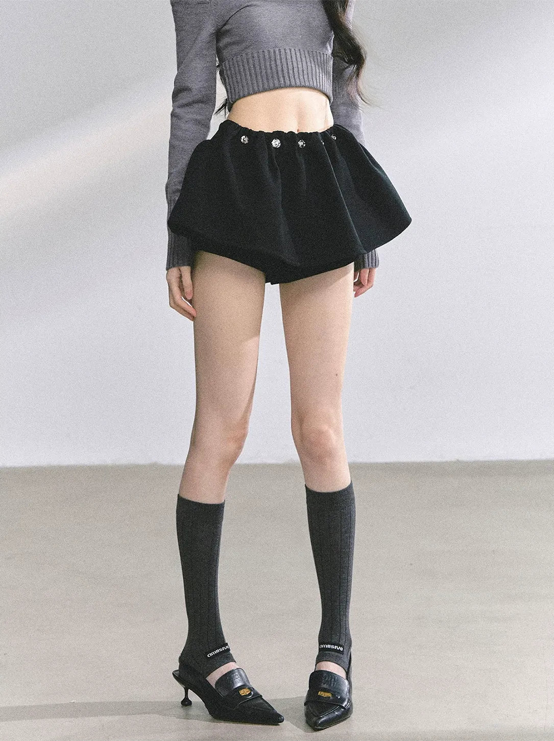Wool Balloon A-Line Skirt