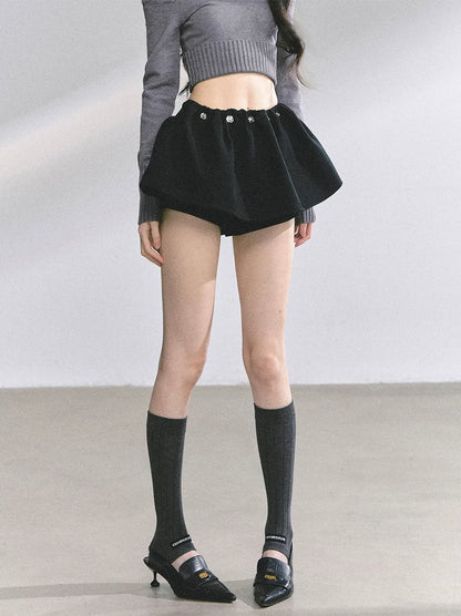 Wool Balloon A-Line Skirt