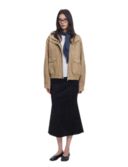 Faux Suede Structured Jacket