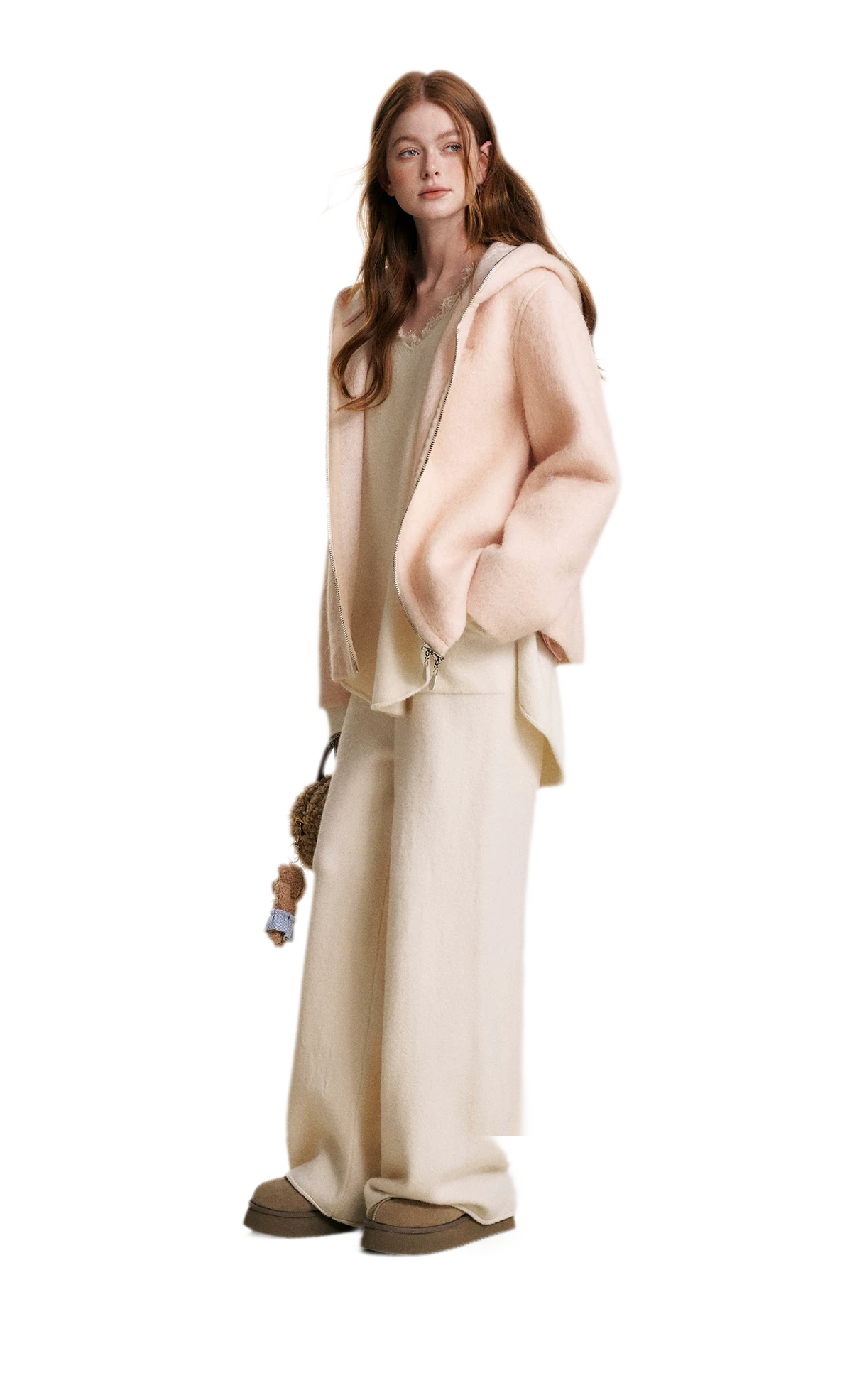 Soft Wool Hooded Jacket