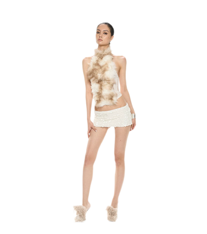 Sequin Drape Skirt Set