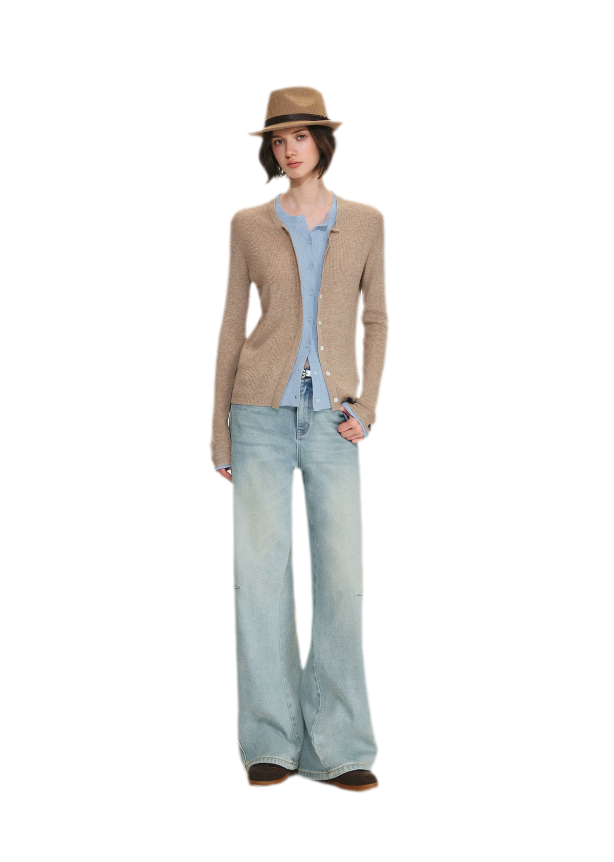 Fine Knit Contrast Cardigan