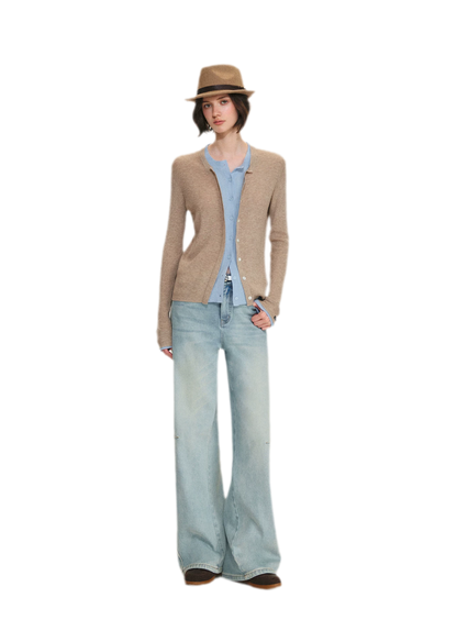 Fine Knit Contrast Cardigan