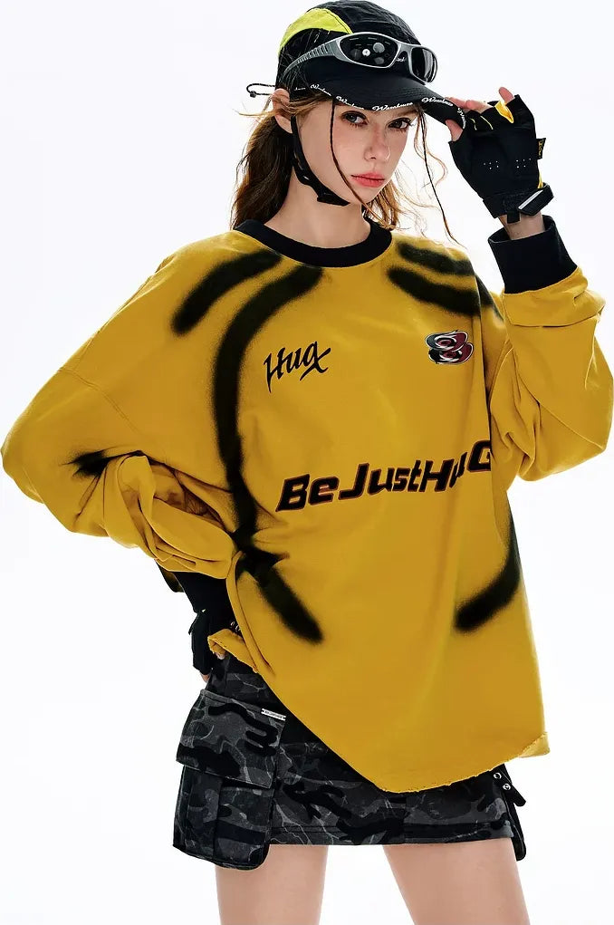 Brushed Racing Graphic Long-Sleeve T-Shirt