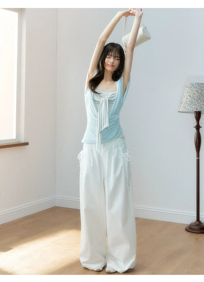 Original Lyocell Batwing Sleeve Top &amp; Bustier Set