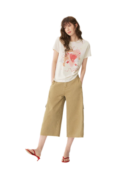 Utility Denim Capri Pants