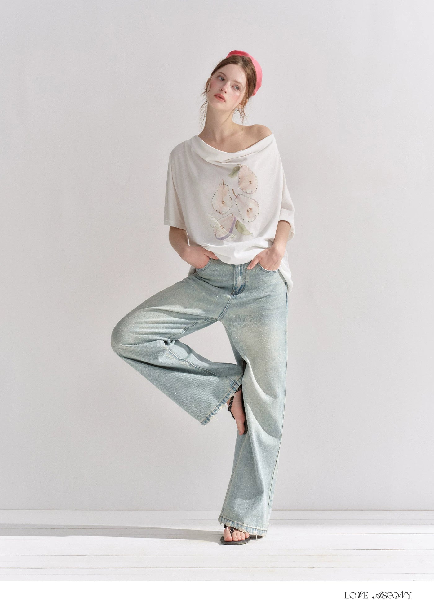 Starry Crystal Wide-Leg High-Waist Jeans