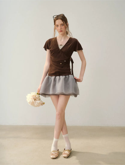 Ruffle Sleeve Two-Piece Tee