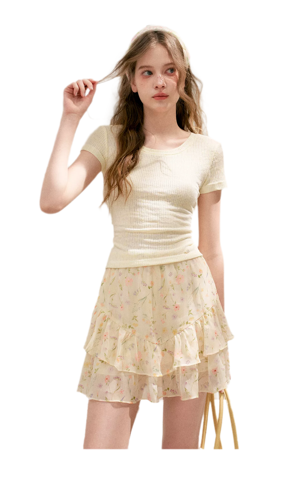 Romantic Chiffon Floral Short Skirt