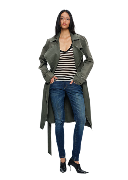 Distressed Low-Rise Slim Jeans