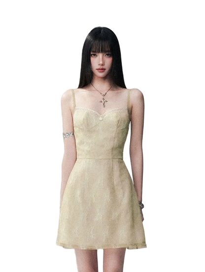 Sage Lace Mini Dress