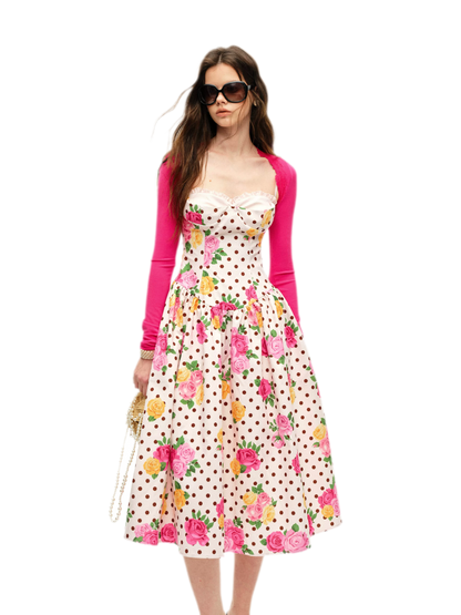 Lyocell Polka Dot Midi Dress
