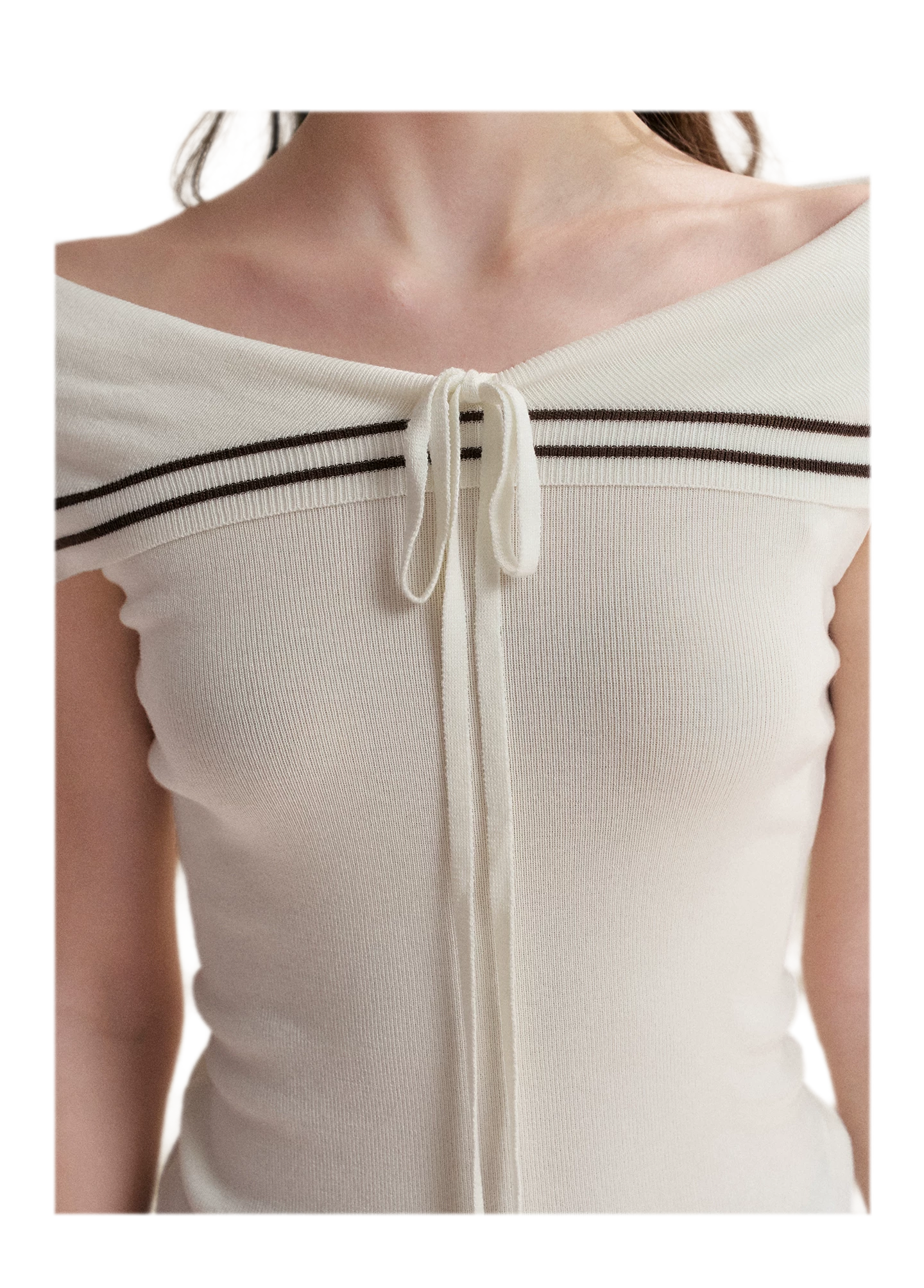 V-Neck Tie Knit Top