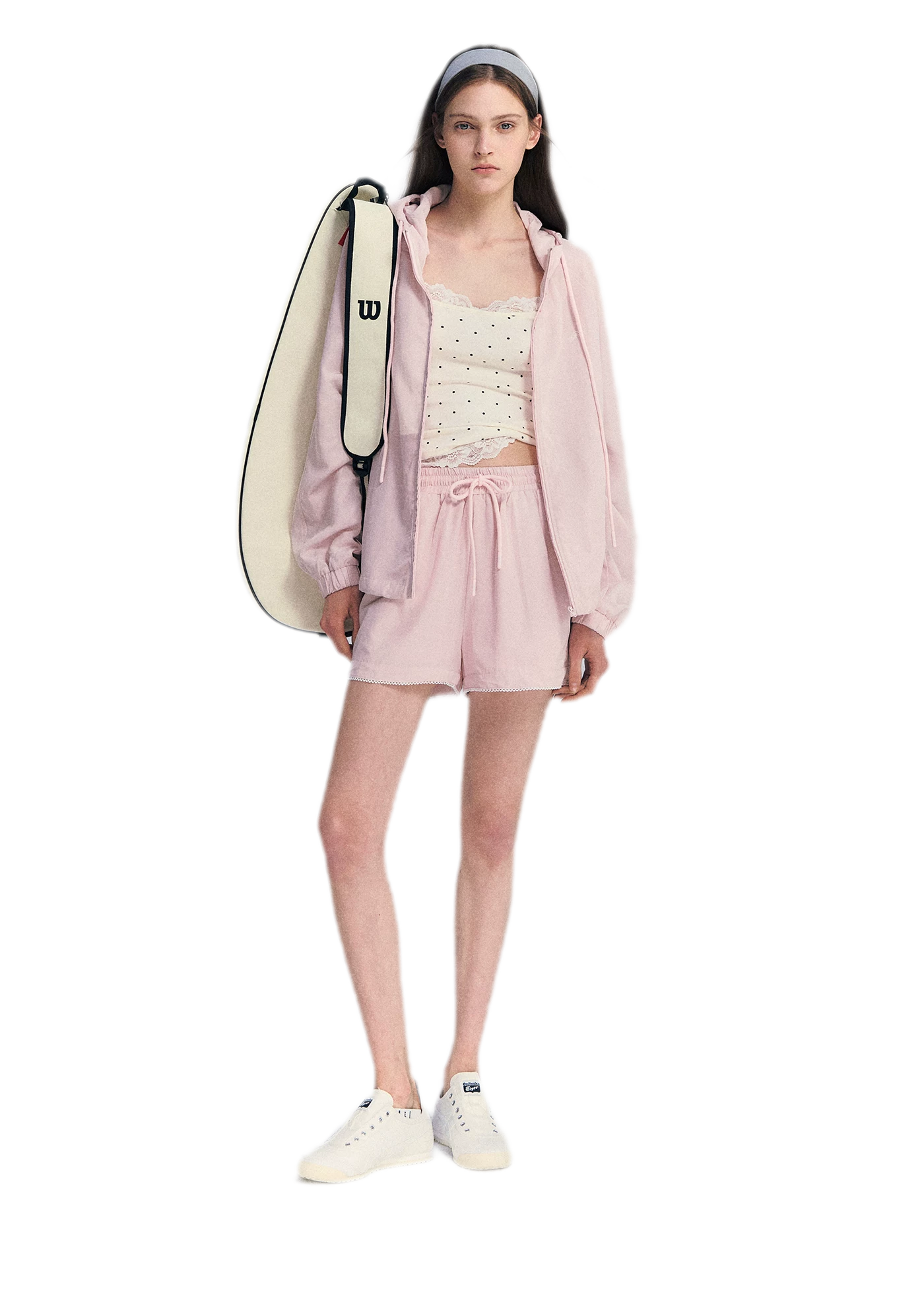 Lace Trim Drawstring Set