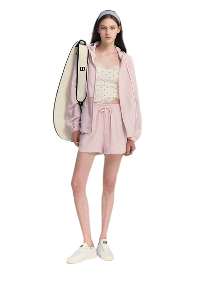 Lace Trim Drawstring Set