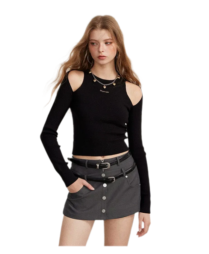 Cutout Slim-Fit Knit Top