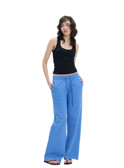 Low-Rise Wide-Leg Loose Sweatpants