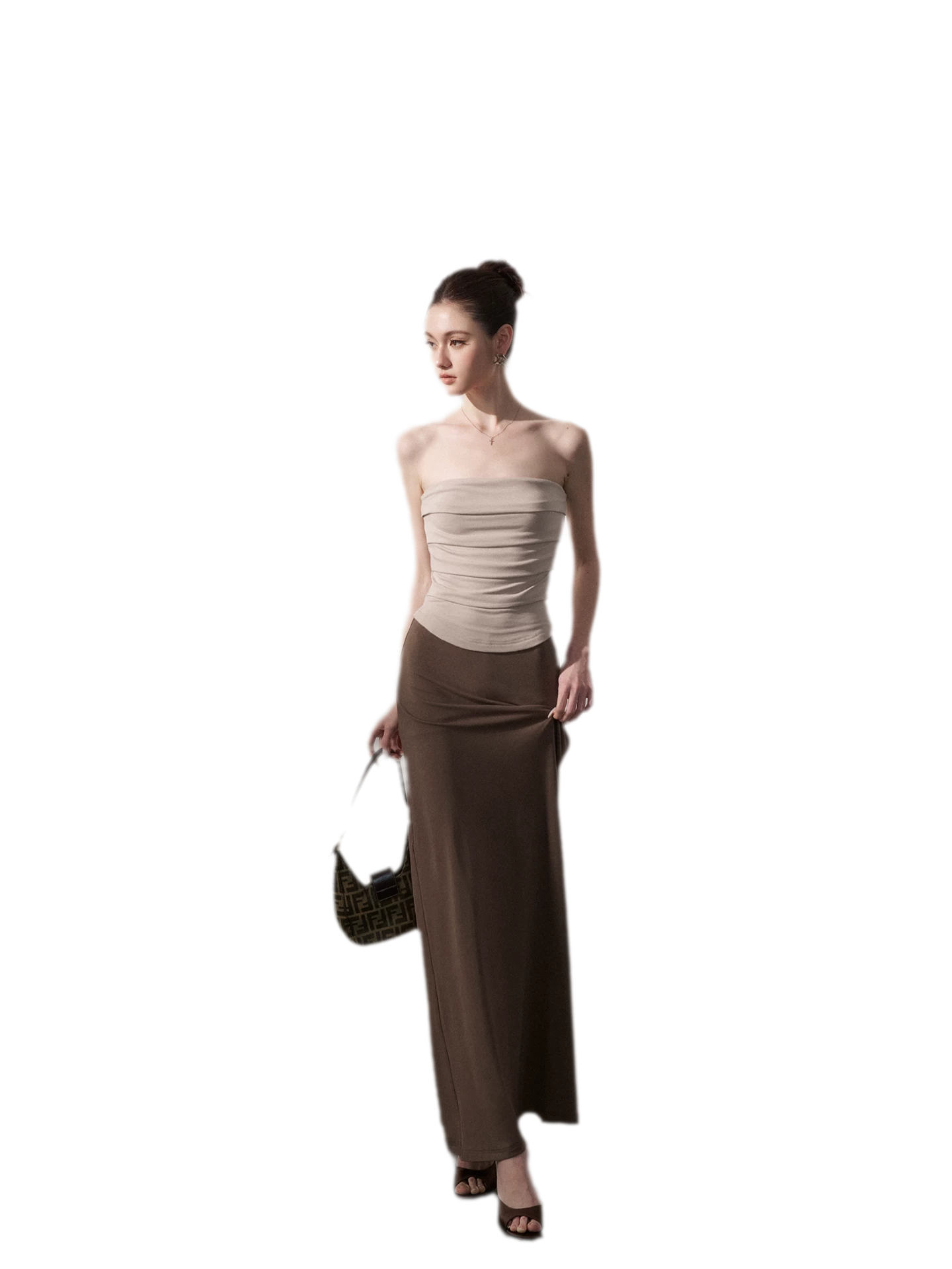 Colorblock Pleated Knit Dress