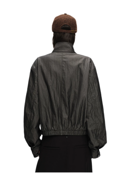 Lightweight High-Collar Cropped Jacket