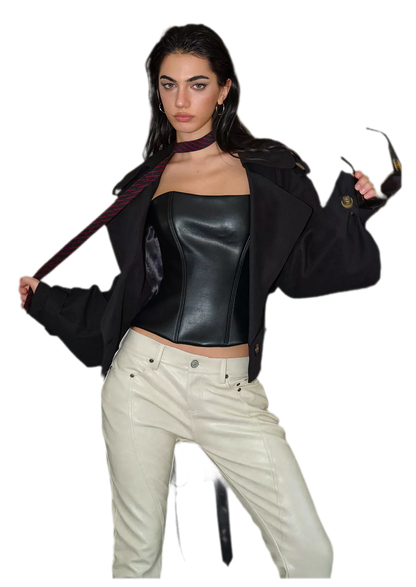 Cropped Belted Trench Jacket
