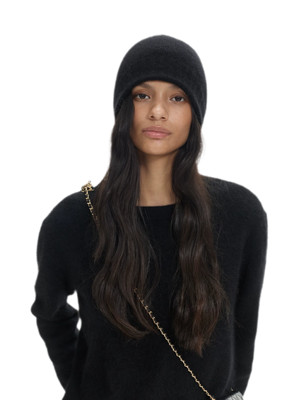 Cashmere Ribbed Dome Beanie