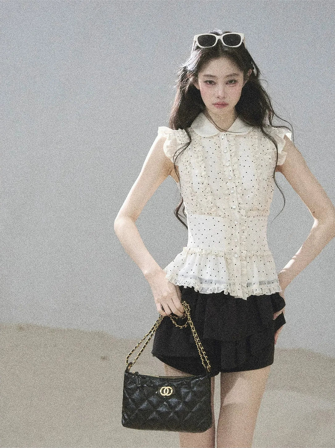 Polka Dot Ruffle Blouse