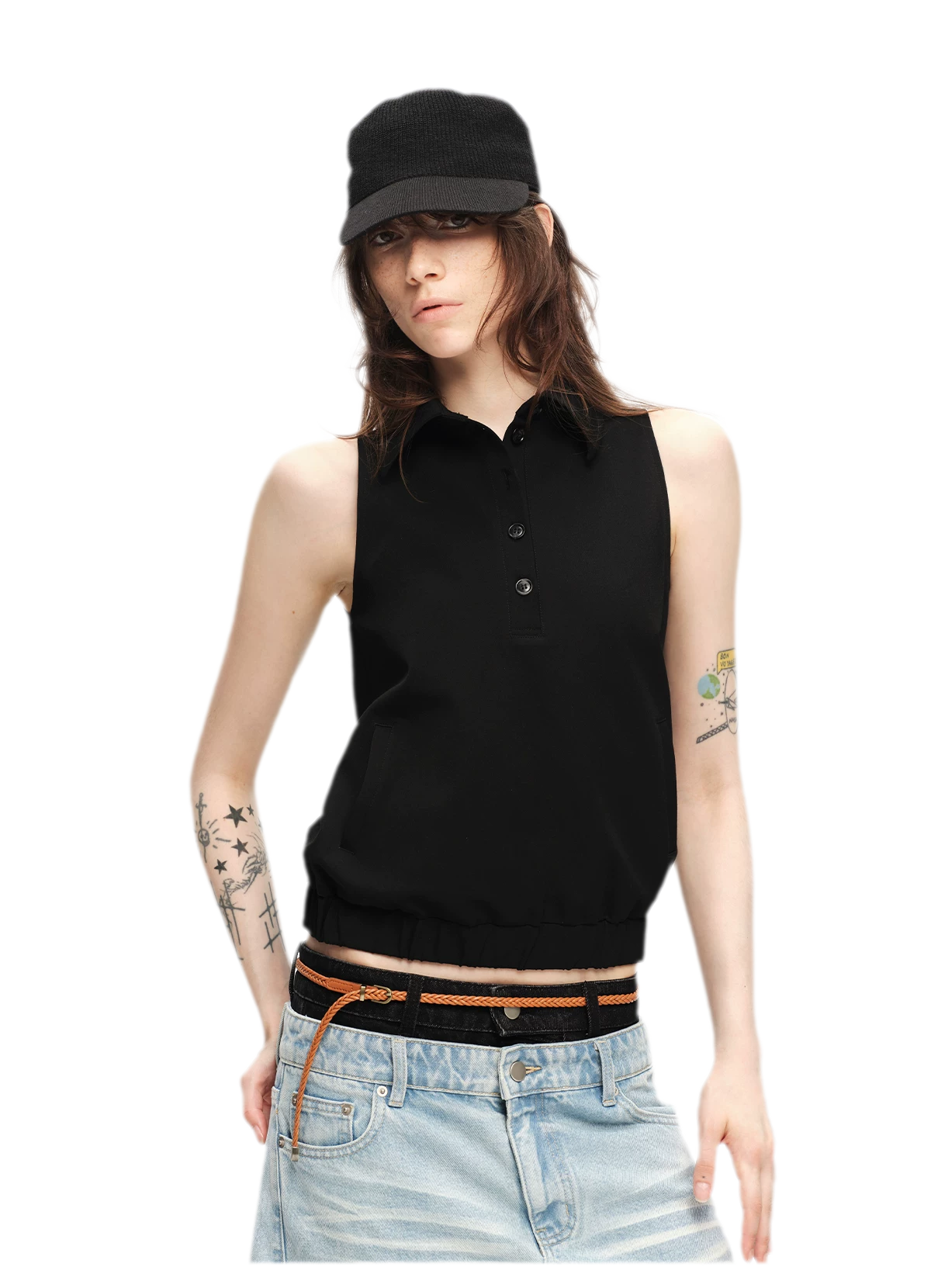 Double-Breasted Cape Vest Coat