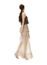 CYNR Sheer Ruffle High-Slit Skirt – view 13