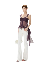 CYNR Misty Chiffon Ruffle Cami – view 12