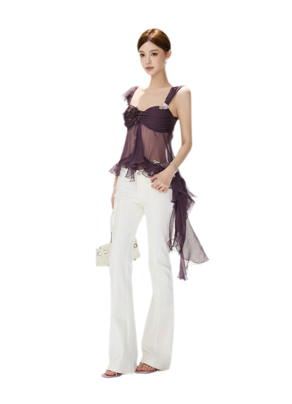 CYNR Misty Chiffon Ruffle Cami – view 12