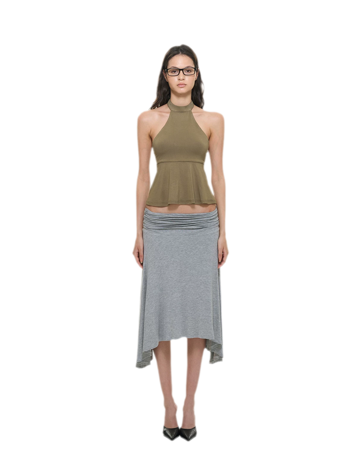 Modal Peplum Halter Top