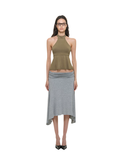 Modal Peplum Halter Top