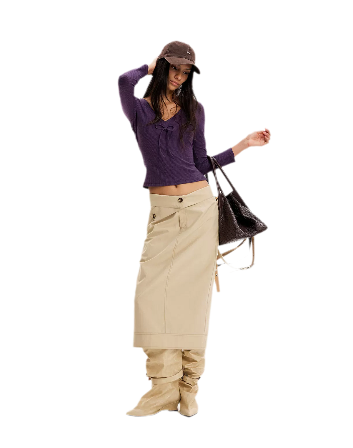 Ribbed Fitted Top Skirt Set