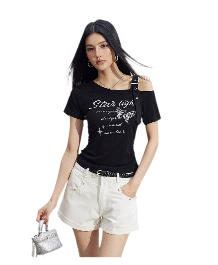 One-Shoulder Butterfly Tee