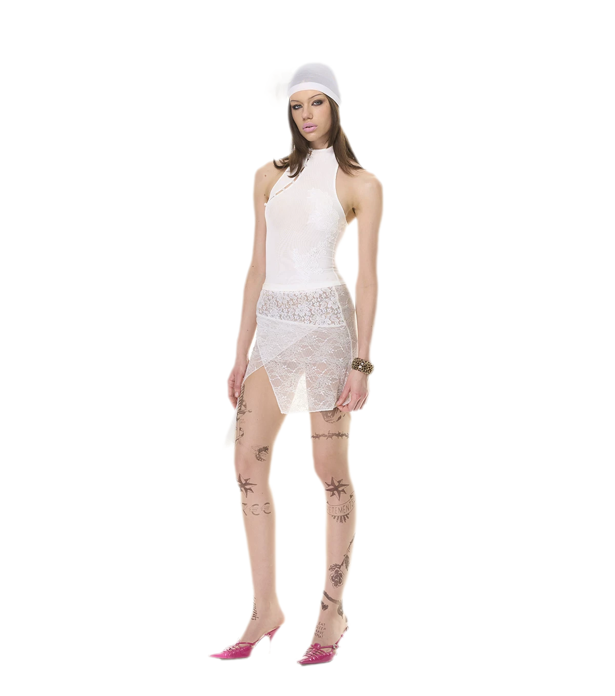 Lace Layered Slim Skirt
