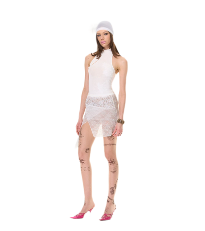 Lace Layered Slim Skirt