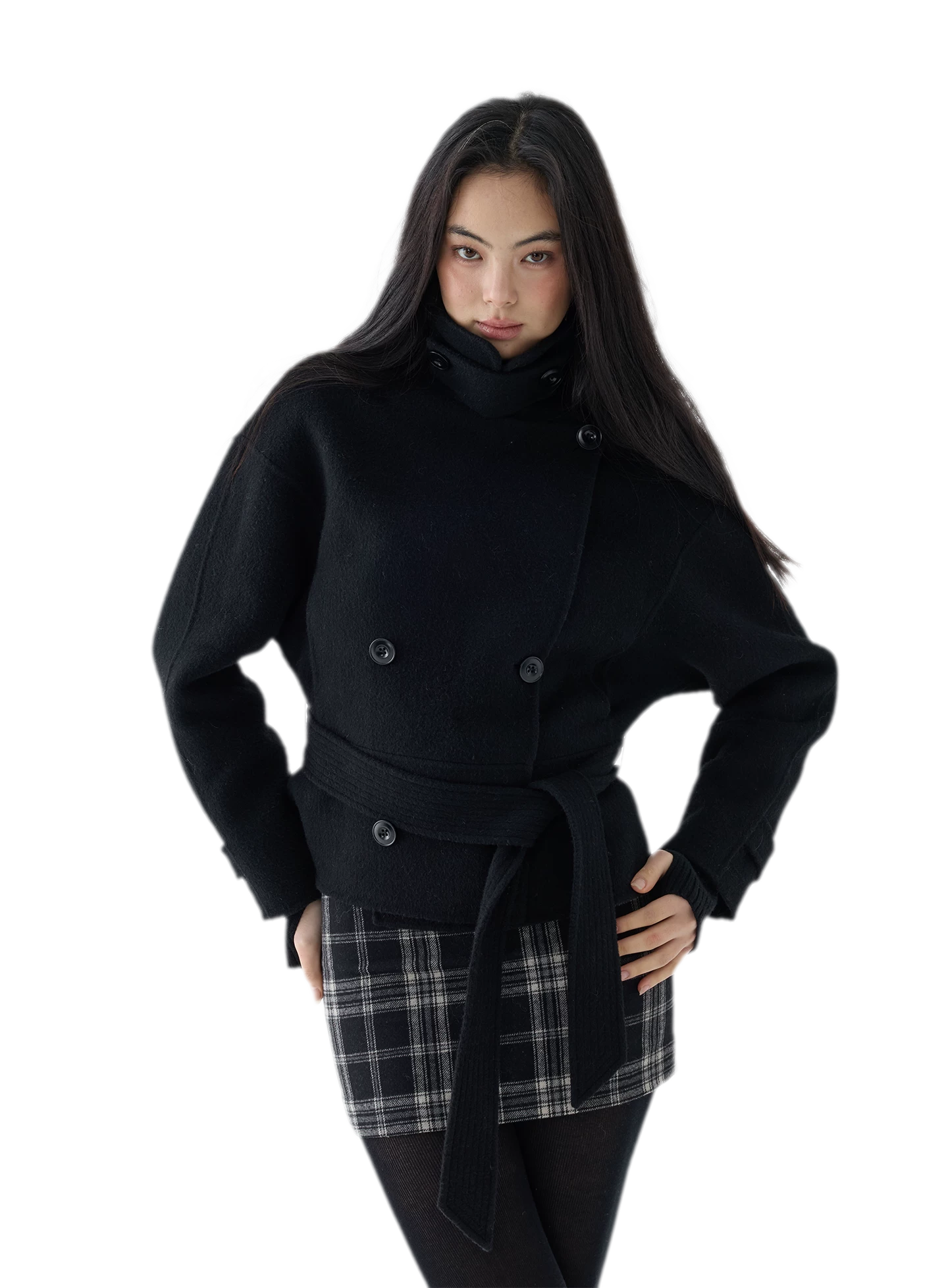 Double-Faced Wool Short Coat