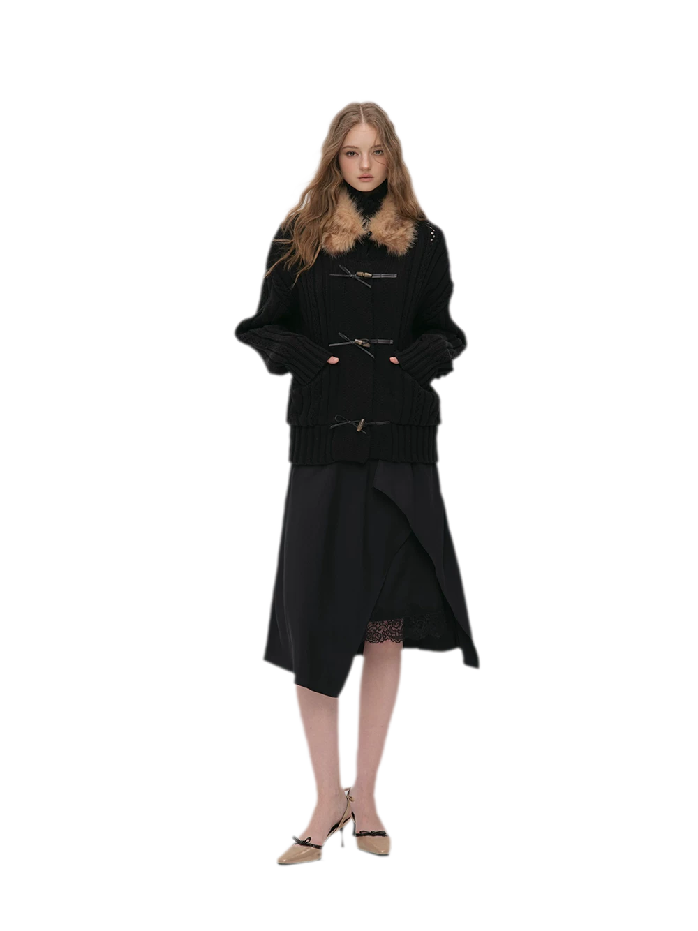 Cable Knit Cropped Cardigan