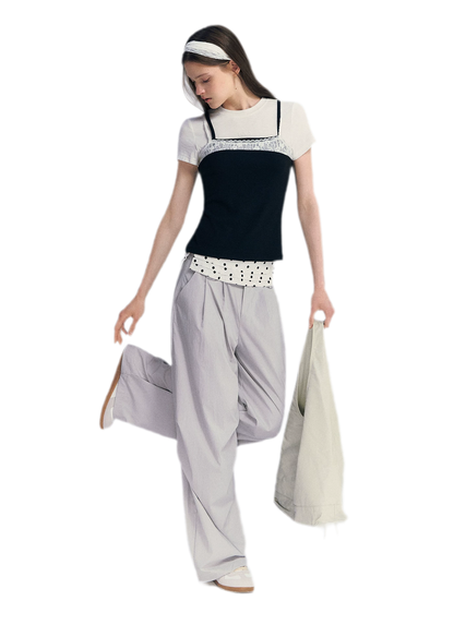 Lace Trim Layered Tee