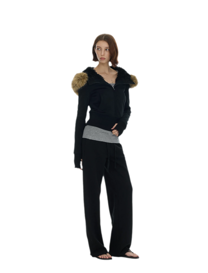 Detachable Fur Collar Hoodie Jacket