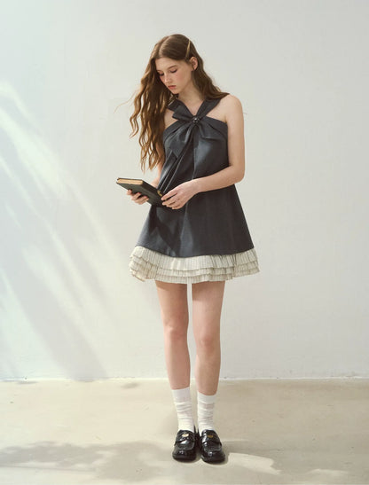 Halter Bow A-Line Dress