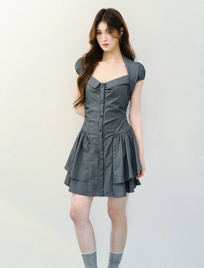 Vintage Striped Shirt Dress