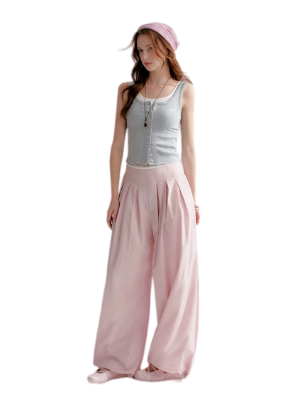 Lightweight Pleated Balloon Pants