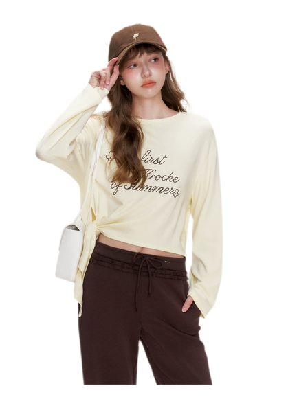 Contrast Logo Cropped T-Shirt
