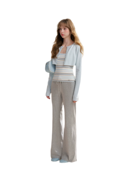 Tencel Cotton Drawstring Flared Pants