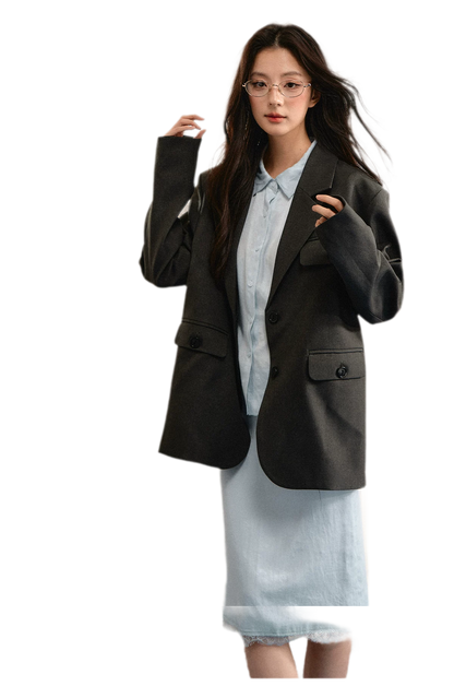 Linen Bubble Sleeve Top Skirt