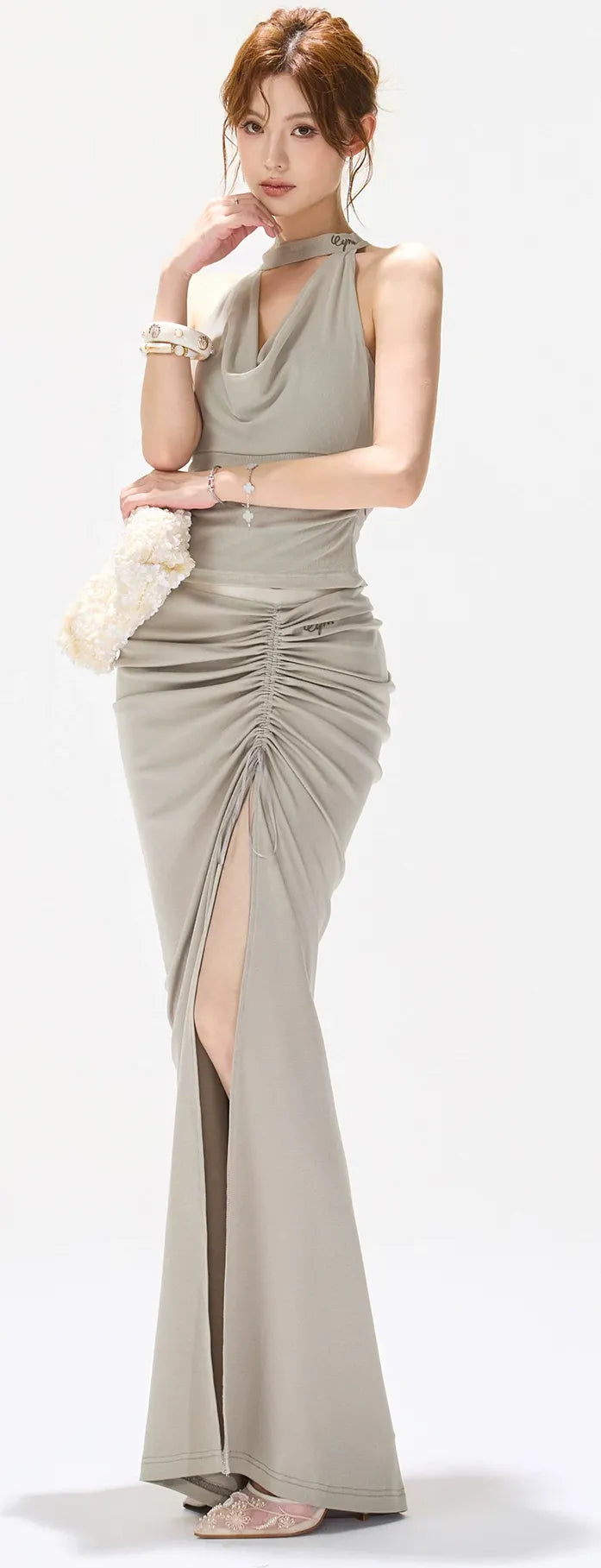 Draped Halter Tank Top