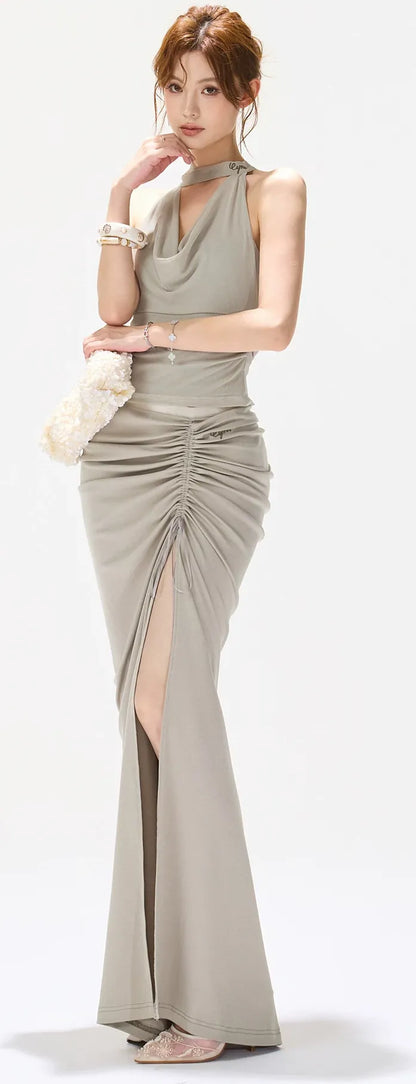 Draped Halter Tank Top