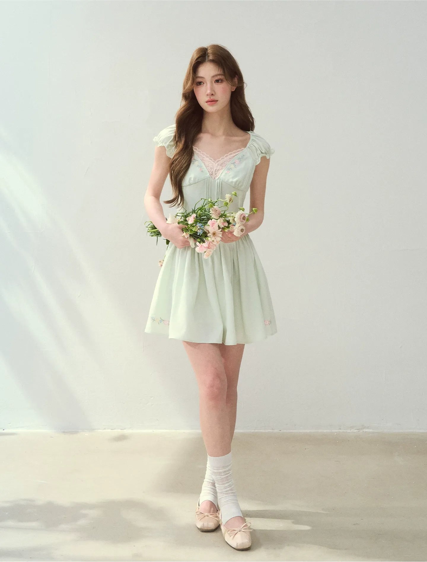 Lyocell Embroidered A-Line Dress